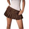 imageSOLY HUX Womens Pleated Skirt Low Rise Buckle Belted Y2k Party Mini SkirtsPure Rust Brown