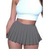 imageSOLY HUX Womens Pleated Skirt Y2k High Waisted A Line Skater Mini SkirtsPlain Dark Grey