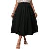 imageSOLY HUX Womens Plus Size Skirts Elastic High Waist A Line Flared Hem Midi SkirtsPlain Black
