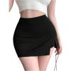 imageSOLY HUX Womens Summer Mini Skirts High Waisted Side Slit Going Out Bodycon SkirtPure Black