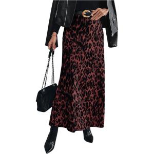 imageSOLY HUX Womens Leopard Print Maxi Skirt High Waisted Casual Long SkirtsMulti Leopard