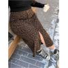 imageSOLY HUX Womens Plus Size Leopard Print Skirt Front Slit Bodycon Casual Going Out Midi SkirtsBrown Leopard