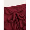 imageSOLY HUX Womens Ruffle Mini Skirt Y2k Layered Tie Side Low Rise SkirtsPure Burgundy