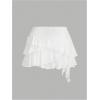 imageSOLY HUX Womens Ruffle Mini Skirt Y2k Layered Tie Side Low Rise SkirtsSolid White