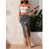 imageSOLY HUX Womens Summer Two Piece Outfits Cami Tops and Floral Print Drawstring Split Skirt SetBlack and White Floral