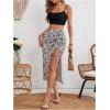 imageSOLY HUX Womens Summer Two Piece Outfits Cami Tops and Floral Print Drawstring Split Skirt SetMulticoloured Floral