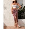 imageSOLY HUX Womens Summer Two Piece Outfits Cami Tops and Floral Print Drawstring Split Skirt SetRed Floral