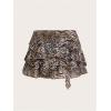 imageSOLY HUX Womens Y2k Leopard Print Mini Skirts Drop Waist Belted Flared Sexy Skirt ClubwearKhaki Leopard