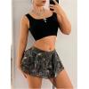 imageSOLY HUX Womens Y2k Leopard Print Mini Skirts Drop Waist Belted Flared Sexy Skirt ClubwearMulti Camo