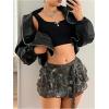 imageSOLY HUX Womens Y2k Leopard Print Mini Skirts Drop Waist Belted Flared Sexy Skirt ClubwearMulti Camo