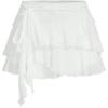 imageSOLY HUX Womens Ruffle Mini Skirt Y2k Layered Tie Side Low Rise SkirtsSolid White