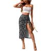 imageSOLY HUX Womens Summer Two Piece Outfits Cami Tops and Floral Print Drawstring Split Skirt SetBlack and White Floral