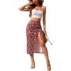 imageSOLY HUX Womens Summer Two Piece Outfits Cami Tops and Floral Print Drawstring Split Skirt SetRed Floral