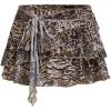 imageSOLY HUX Womens Y2k Leopard Print Mini Skirts Drop Waist Belted Flared Sexy Skirt ClubwearKhaki Leopard