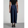 imageSOLY HUX Womens Elegant Satin Skirts High Waisted Flared Casual Work Office Fishtail Midi SkirtDark Blue