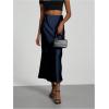 imageSOLY HUX Womens Elegant Satin Skirts High Waisted Flared Casual Work Office Fishtail Midi SkirtDark Blue