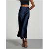 imageSOLY HUX Womens Elegant Satin Skirts High Waisted Flared Casual Work Office Fishtail Midi SkirtDark Blue