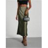 imageSOLY HUX Womens Elegant Satin Skirts High Waisted Flared Casual Work Office Fishtail Midi SkirtDark Green