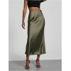 imageSOLY HUX Womens Elegant Satin Skirts High Waisted Flared Casual Work Office Fishtail Midi SkirtDark Green