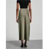imageSOLY HUX Womens Elegant Satin Skirts High Waisted Flared Casual Work Office Fishtail Midi SkirtDark Green