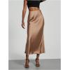 imageSOLY HUX Womens Elegant Satin Skirts High Waisted Flared Casual Work Office Fishtail Midi SkirtDark Khaki