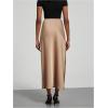 imageSOLY HUX Womens Elegant Satin Skirts High Waisted Flared Casual Work Office Fishtail Midi SkirtDark Khaki