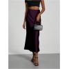 imageSOLY HUX Womens Elegant Satin Skirts High Waisted Flared Casual Work Office Fishtail Midi SkirtDark Purple