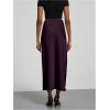 imageSOLY HUX Womens Elegant Satin Skirts High Waisted Flared Casual Work Office Fishtail Midi SkirtDark Purple