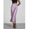 imageSOLY HUX Womens Elegant Satin Skirts High Waisted Flared Casual Work Office Fishtail Midi SkirtMauve Purple