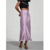 imageSOLY HUX Womens Elegant Satin Skirts High Waisted Flared Casual Work Office Fishtail Midi SkirtMauve Purple