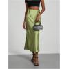 imageSOLY HUX Womens Elegant Satin Skirts High Waisted Flared Casual Work Office Fishtail Midi SkirtMint Green