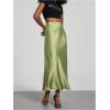 imageSOLY HUX Womens Elegant Satin Skirts High Waisted Flared Casual Work Office Fishtail Midi SkirtMint Green