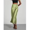 imageSOLY HUX Womens Elegant Satin Skirts High Waisted Flared Casual Work Office Fishtail Midi SkirtMint Green