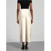 imageSOLY HUX Womens Elegant Satin Skirts High Waisted Flared Casual Work Office Fishtail Midi SkirtPure Beige