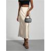 imageSOLY HUX Womens Elegant Satin Skirts High Waisted Flared Casual Work Office Fishtail Midi SkirtPure Beige