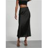 imageSOLY HUX Womens Elegant Satin Skirts High Waisted Flared Casual Work Office Fishtail Midi SkirtPure Black
