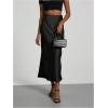 imageSOLY HUX Womens Elegant Satin Skirts High Waisted Flared Casual Work Office Fishtail Midi SkirtPure Black