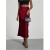 imageSOLY HUX Womens Elegant Satin Skirts High Waisted Flared Casual Work Office Fishtail Midi SkirtPure Burgundy