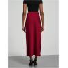 imageSOLY HUX Womens Elegant Satin Skirts High Waisted Flared Casual Work Office Fishtail Midi SkirtPure Burgundy