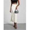 imageSOLY HUX Womens Elegant Satin Skirts High Waisted Flared Casual Work Office Fishtail Midi SkirtPure White