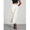 imageSOLY HUX Womens Elegant Satin Skirts High Waisted Flared Casual Work Office Fishtail Midi SkirtPure White