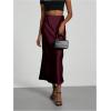 imageSOLY HUX Womens Elegant Satin Skirts High Waisted Flared Casual Work Office Fishtail Midi SkirtRed Violet