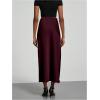 imageSOLY HUX Womens Elegant Satin Skirts High Waisted Flared Casual Work Office Fishtail Midi SkirtRed Violet