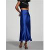 imageSOLY HUX Womens Elegant Satin Skirts High Waisted Flared Casual Work Office Fishtail Midi SkirtRoyal Blue