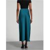 imageSOLY HUX Womens Elegant Satin Skirts High Waisted Flared Casual Work Office Fishtail Midi SkirtTeal Blue