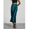 imageSOLY HUX Womens Elegant Satin Skirts High Waisted Flared Casual Work Office Fishtail Midi SkirtTeal Blue