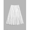 imageSOLY HUX Womens High Waist Frill Trim A Line Swing Flowy Summer Midi SkirtsSolid White