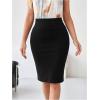 imageSOLY HUX Womens High Waisted Bodycon Skirt Knee Length Office Work Pencil SkirtPure Black