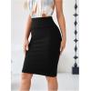 imageSOLY HUX Womens High Waisted Bodycon Skirt Knee Length Office Work Pencil SkirtPure Black