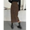 imageSOLY HUX Womens Leopard Skirts Front Slit Elegant Office Bodycon Skirt Going Out Party Midi SkirtsBrown Leopard